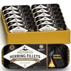 Brunswick 3.25-oz. Golden Smoked Herring Fillets 12-Pack