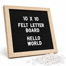 C Crystal Lemon 10" x 10" Black Felt Letter Board w/ 336 Characters