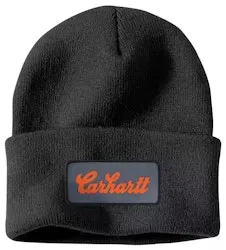 Carhartt Men's Cuffed Script Patch Beanie