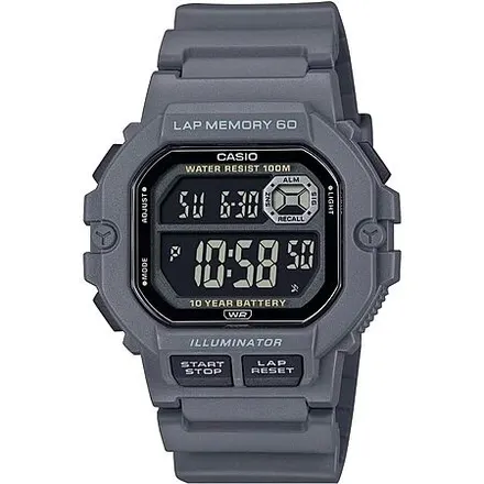 Casio WS-1400H Series Watch w/ 60-Lap Memory (Gray)