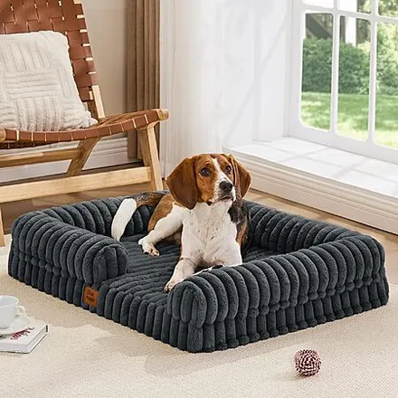 ChiXnuggle Faux Fur Orthopedic Bolster Dog Bed w/ Waterproof Cover (Various)