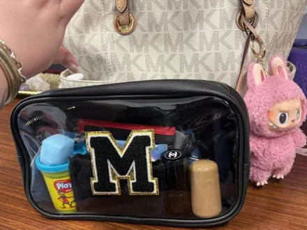 Clear Initial Makeup Bag