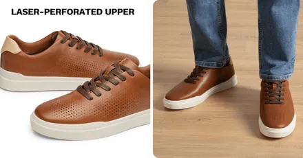 Code slashes these Bruno Marc PU leather skater shoes to