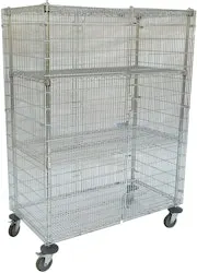 Commercial Wire Security Cart w/ Adjustable Shelves