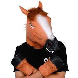 Creepy Brown Horse Head Mask And Hooves