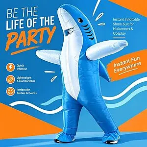 CsplYadee Adult Shark Inflatable Costume (Blue)