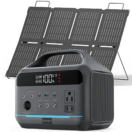 DARAN 288Wh 600W LiFePO4 Power Station w/ 80W Solar Panel