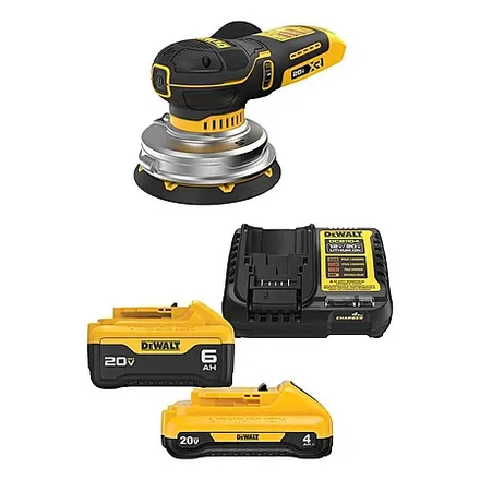 DeWALT 20V 5" Random Orbit Sander w/ 20V MAX 6Ah & 4Ah Batteries & Charger