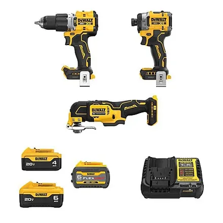 DeWALT 20V MAX Cordless Drill, Impact Driver & Multi-Tool Combo + Free Bonus Tool
