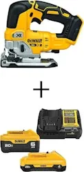 DeWalt 20V Max XR Brushless Cordless Jigsaw w/ 6.0 Ah & 4.0 Ah Starter Kit