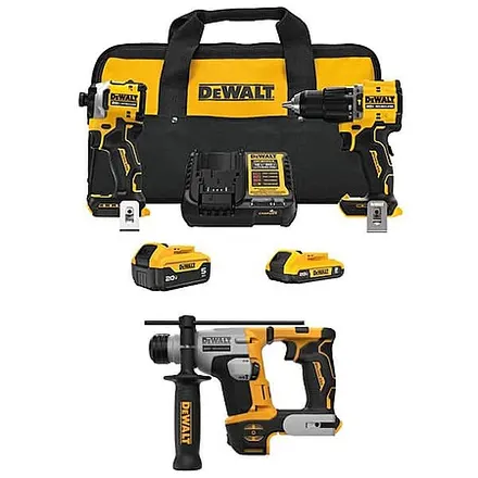 DeWALT Atomic 20V 2-Tool Combo Kit w/ SDS Plus Hammer Drill & Batteries/Charger