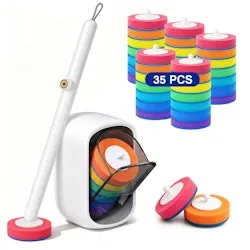 Disposable Toilet Brush Set w/ 7 Color-Coded Handles & 35 Refill Heads