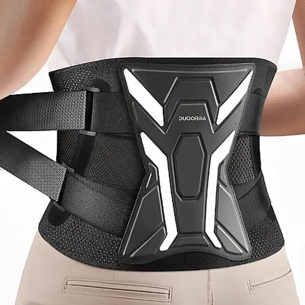 Duoorra Lower Back Brace w/ Ergonomic Curve Support Stays