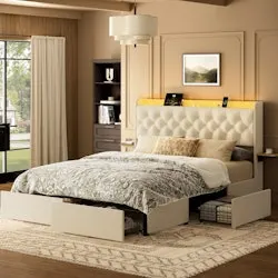 Ebern Designs Coba Queen Upholstered Platform Bed w/ Storage