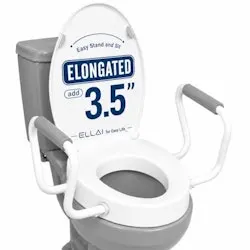 Elongated 3.5" Raised Toilet Seat with Soft Close Lid