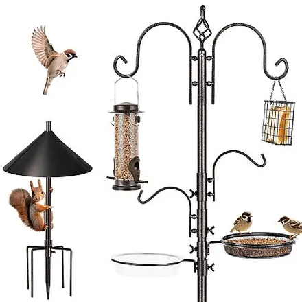 ERYTLLY 87" Bird Feeding Station w/ Suet Cage & Tube Feeder