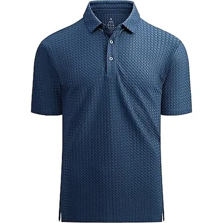 Esabel.C Men's Bubble Golf Polo Shirt