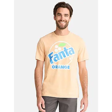 Fanta Men's Graphic Tee (Limited Sizes, Orange Mineral Wash)