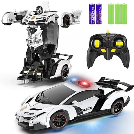 FDJ Transforming Remote Control Police Car to Robot Toy