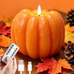 Flameless Wax Pumpkin Candle