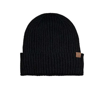 George Men's Ribbed Fleece Lined Knit Beanie (Black Soot)