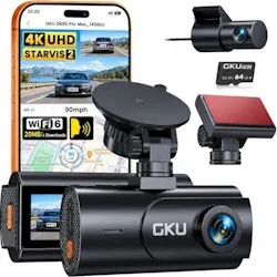 GKU 4K Front and Rear Dual Dash Cam