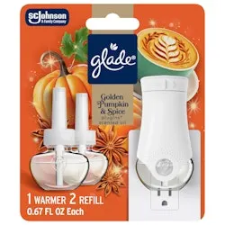 Glade PlugIns Golden Pumpkin & Spice Starter Kit w/ Warmer & 2 Refills