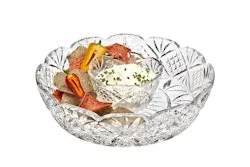 Godinger Dublin 12" Crystal Chip & Dip Server