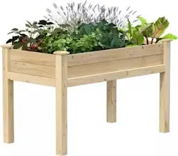 Greenes Fence Natural Cedar Elevated Rectangular Raised Bed w/ Legs