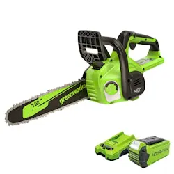 Greenworks 40V 12" Cordless Electric Chainsaw w/ Battery & Charger