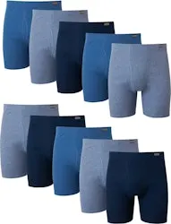 Hanes Men's Covered Waistband Boxer Briefs 10-Pack