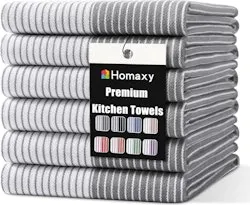 Homaxy Premium 100% Cotton Kitchen Towels 6-Pack