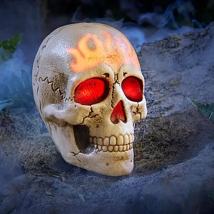 Home Accents 8" Halloween Classics Battery Operated LED Skull