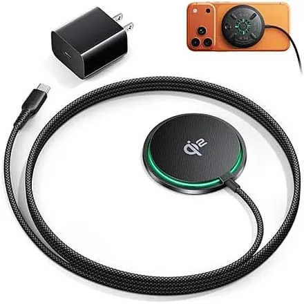INIU Qi2 Magnetic Wireless Charging Pad w/ 20W PD Adapter & 4.9' Cable