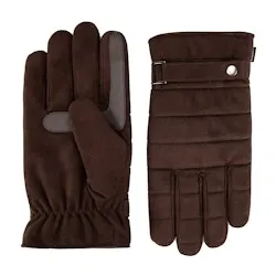 Isotoner Men's Water Repellent Microsuede Quilted Touchscreen Gloves