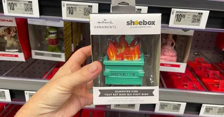 It's BACK! Viral Hallmark Dumpster Fire Ornament