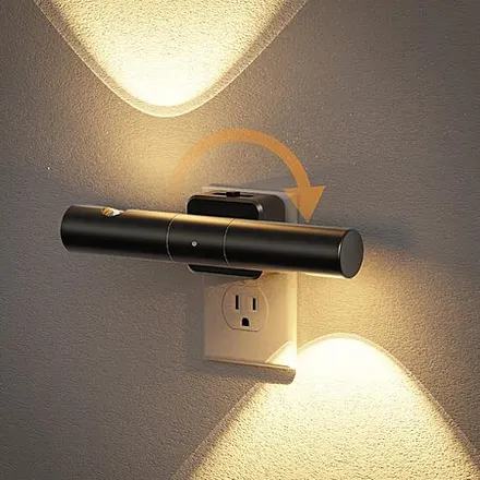JandCase LED Plug-In Dimmable Night Light (3000K, Black)