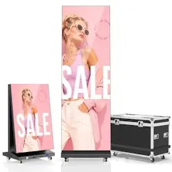 Jaszdot 80" LED Seamless LED Poster Display with Flight Case