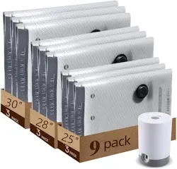 Jumbo Vacuum Storage Bags 9-Pack with Rechargeable Wireless Pump