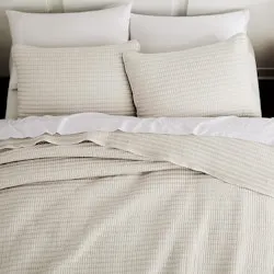 King Pick Stitch 3-Piece Quilt Set