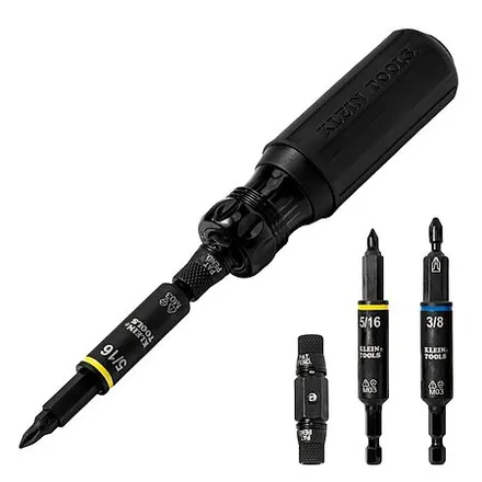Klein Tools 11-in-1 Blackout Impact-Rated Multi-Bit Screwdriver/Nut Driver