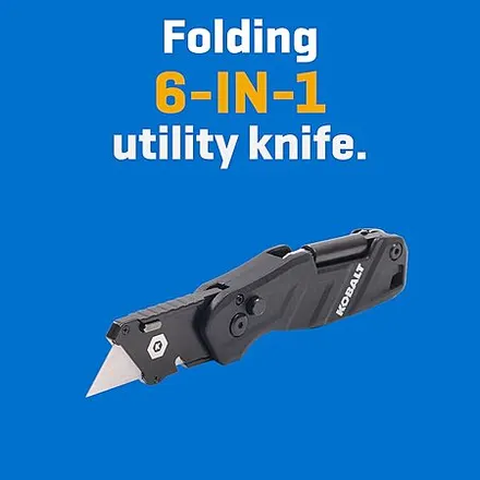 Kobalt 3/4" Folding Utility Knife w/ Built-In Pocketclip/Screwdriver (Black)