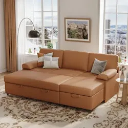 Latitude Run 80" L-Shaped Sleeper Sectional Sofa