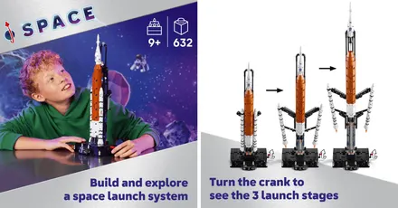 LEGO's 632-piece Technic NASA Artemis rocket set with four nanofigures hits $50