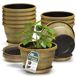Lifemaster 10" Whiskey Barrel Planter 10-Pack