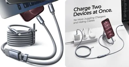 LISEN's 140W dual USB-C cable tops off two devices at once