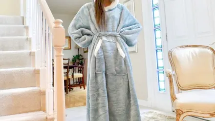 Long Sherpa Wearable Blanket Hoodie