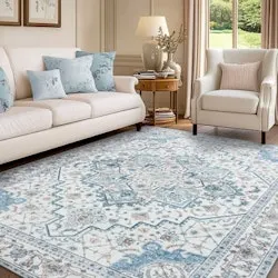 Lovevook Blue Boho 5x7-Foot Area Rug