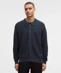 lululemon Men's Cotton-Blend Knit Collared Cardigan