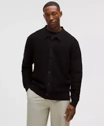 lululemon Men's Cotton-Blend Knit Collared Cardigan